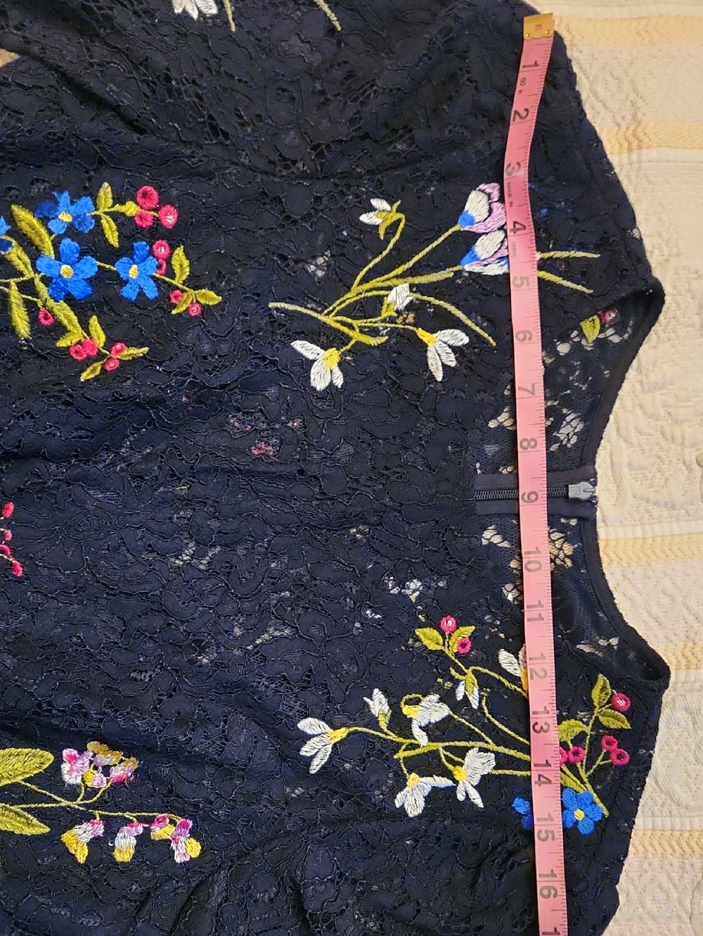 Karen Millen Navy Dress with Embroidery - Picture 7 of 9